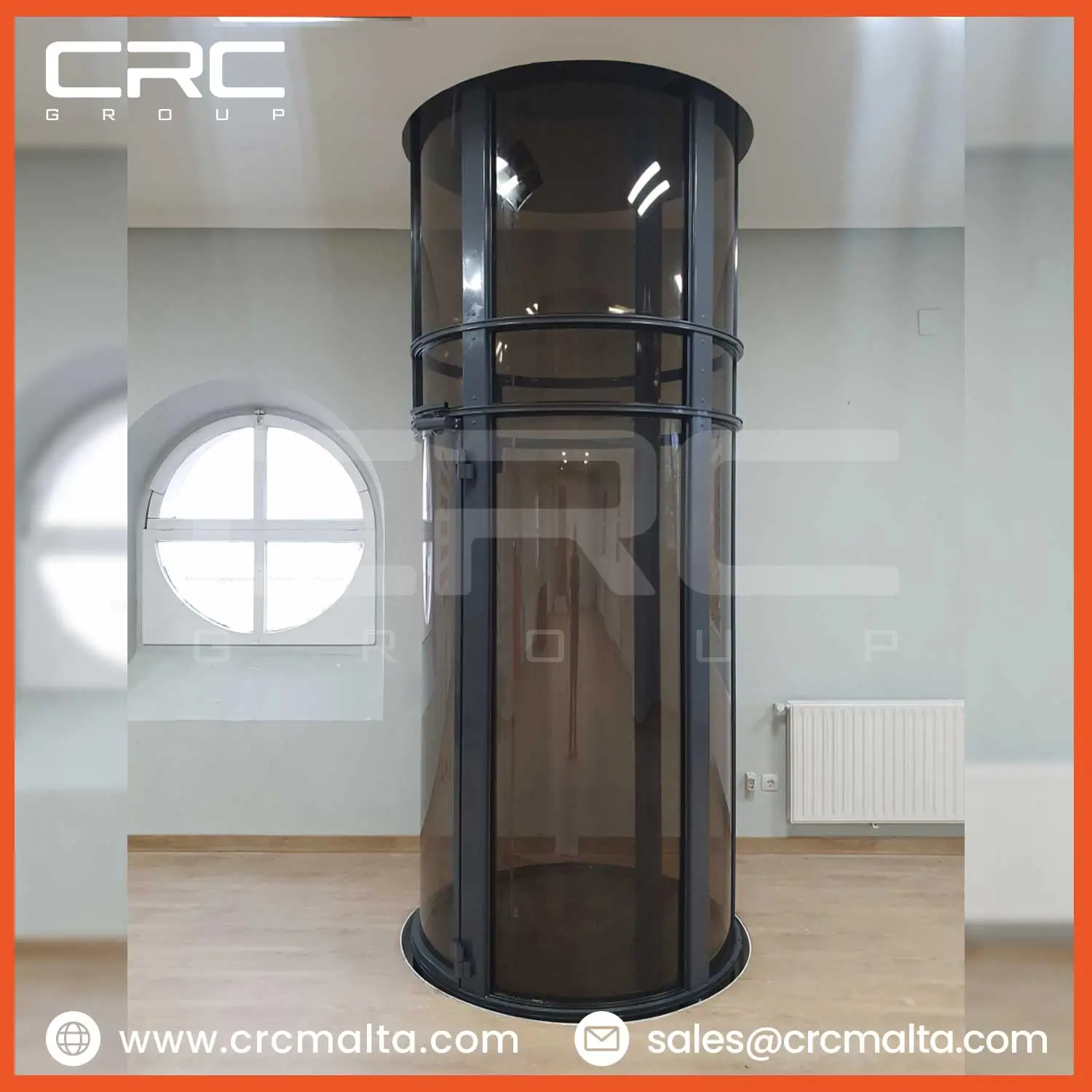 Modern glass home lift