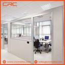 CRC Modular Office Partition – Single Glass with Rounded Profile - Omega