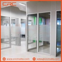 CRC Modular Office Partition – Single Glass with Rounded Profile - Omega