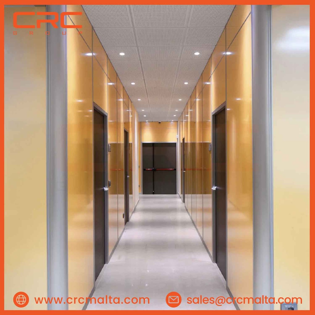 CRC Modular Office Partition – Single Glass with Rounded Profile - Omega