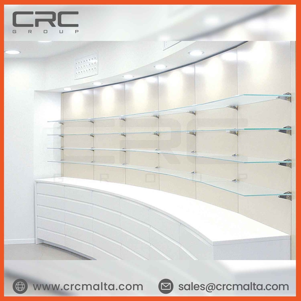 CRC Retail Glass Shelves Malta AXON C