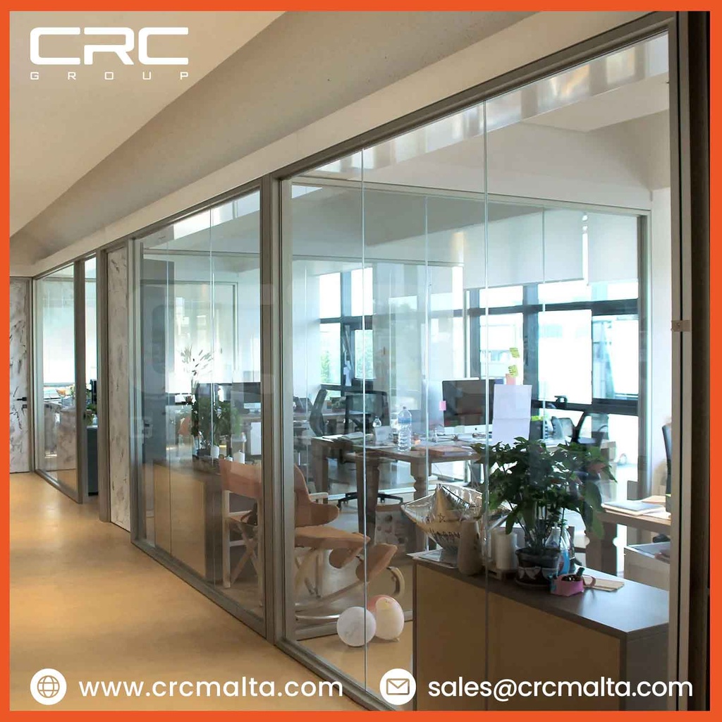CRC Square Profile Glass Partition Malta - FLY