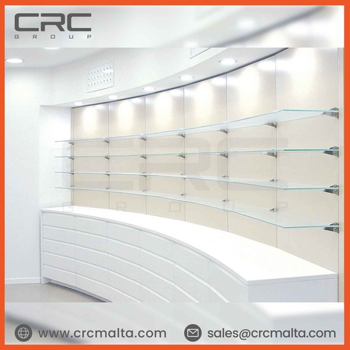 CRC Retail Glass Shelves Malta AXON C